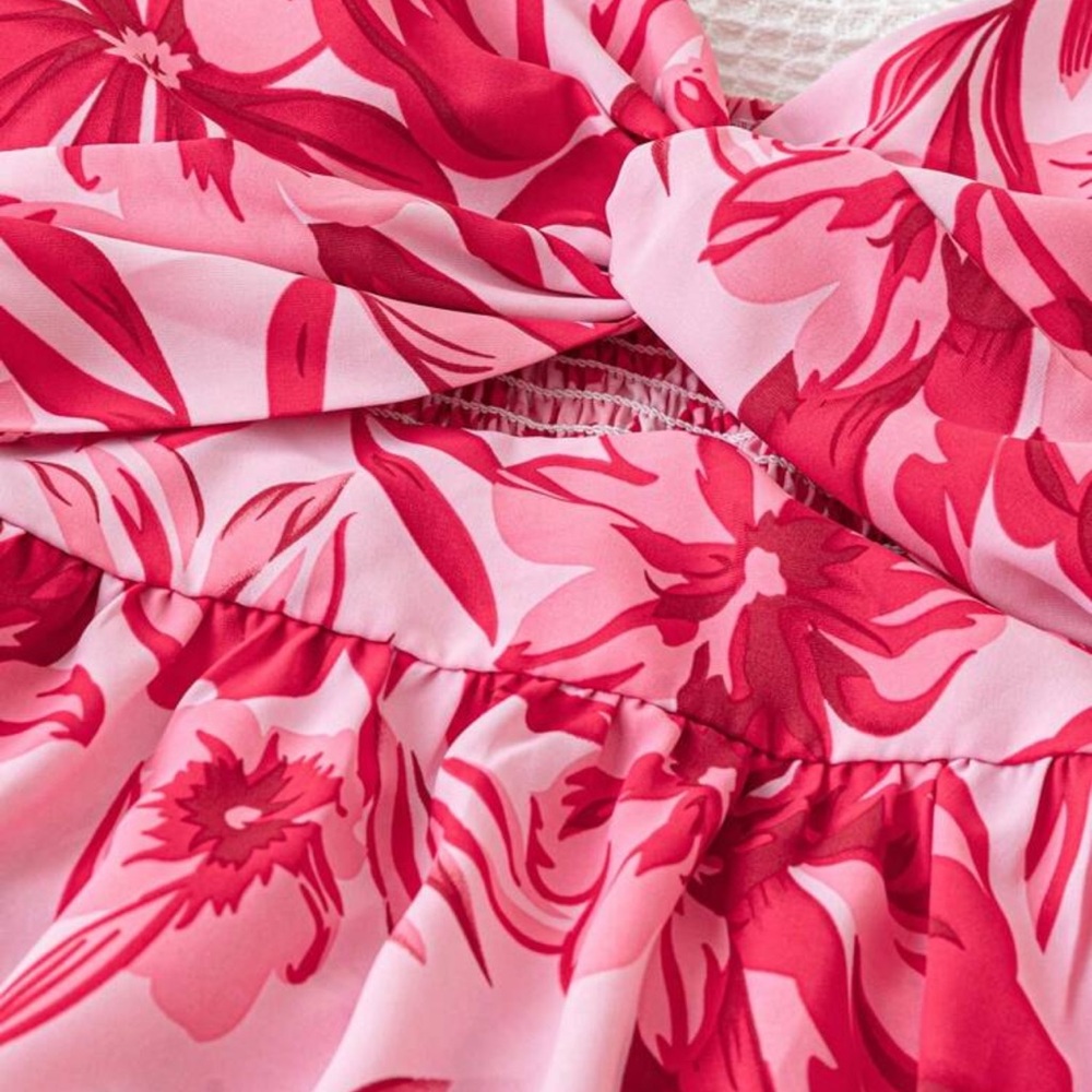 Floral Red and Pink Dress - Picture 4 of 4